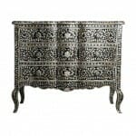 Black Wave Fronted Mother Of Pearl Chest Of Drawers Iris Furnishing