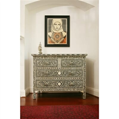 Black Bone Inlay Chest of Drawers | Iris Furnishing