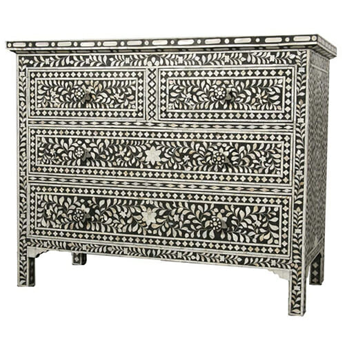 Black Mother of Pearl Chest of Drawers | Iris Furnishing